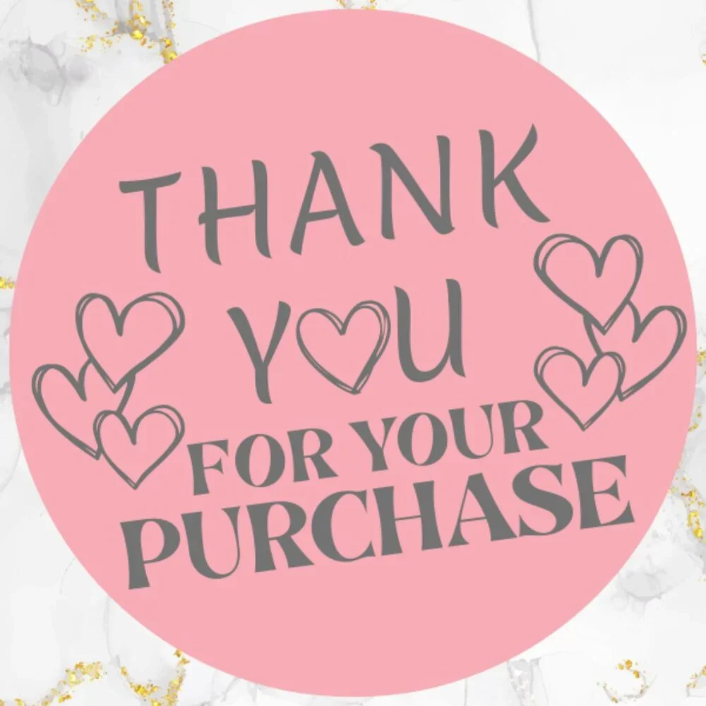 100 Thank You Thermal Stickers 2 inch